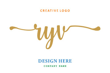 Fototapeta RY lettering logo is simple, easy to understand and authVoritative obraz