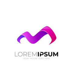 Mountain and hill logo with colorful style