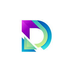 Abstract letter D logo template, modern style logos