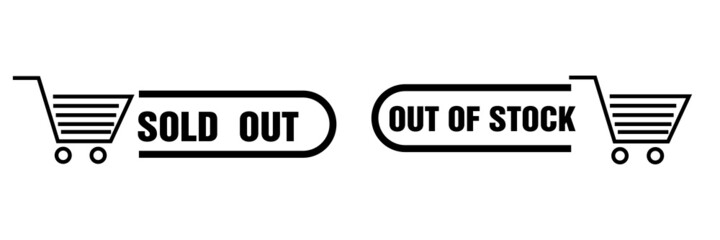 out of stock, sold out icon flat, modern, easy to use