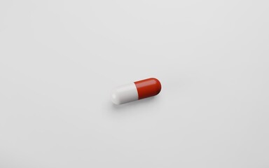 3d render of a Red and White Capsule Pill isolated on White Background