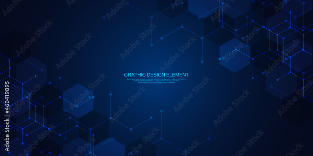 Aufkleber Abstract technology background and design element with hexagons pattern and geometric shapes for your drafting