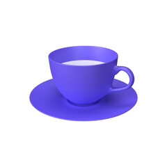 3D Rendering Cup For Hot Coffee or Tea.