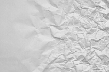 Crumpled Paper Texture Background, White Creased Paper.