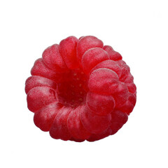 one ripe sweet raspberry berry on a white isolated background close-up.