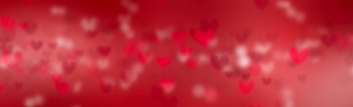 Abstract Banner Backgrounds hart bokeh  on red background in valentine 's day