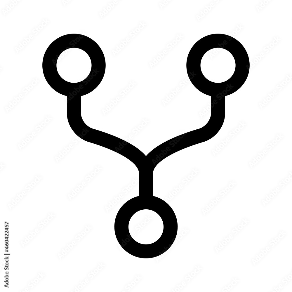 Poster fork or forking a branch line art icon for apps and websites