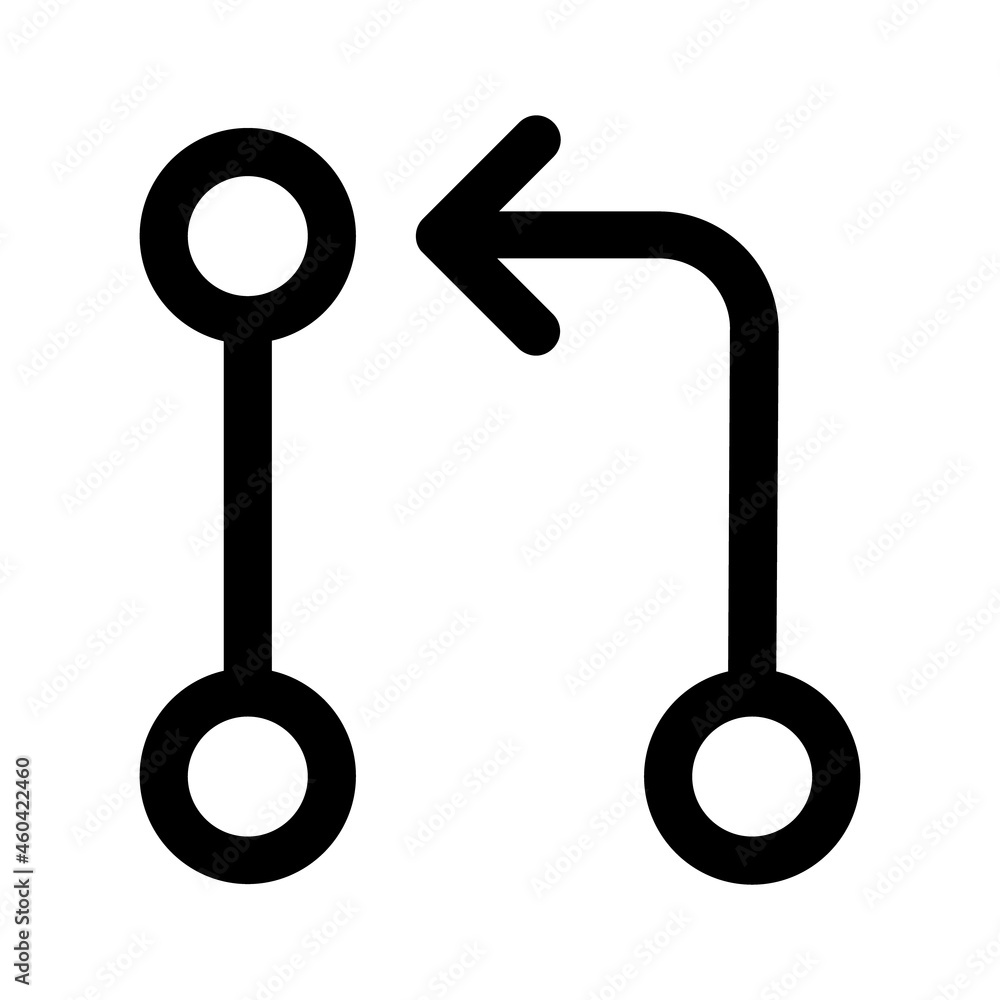 Poster pull request or merge branch line art icon for apps and websites