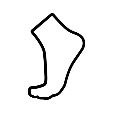 Foot on toes or podiatry line art vector icon for apps and websites