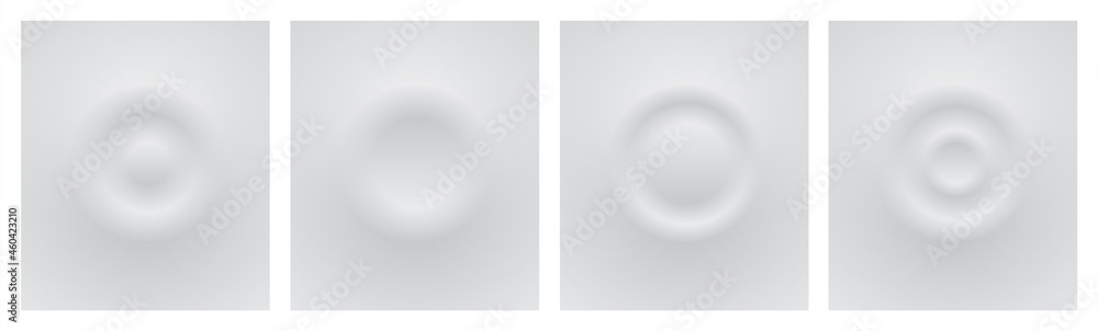 Poster buttons for user interface, simple circle 3d modern design for mobile, web, social media, business. 