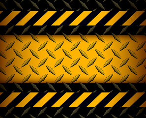 Black yellow iron surface background with diamond plate texture pattern, technology  industrial design, vector illustration.