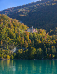 Fototapeta premium Autumn landscape around Lake Brienz