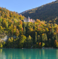 Autumn landscape around Lake Brienz