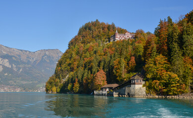 Autumn landscape around Lake Brienz