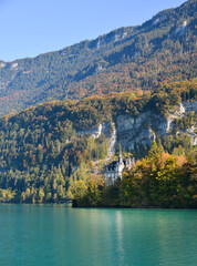Autumn landscape around Lake Brienz