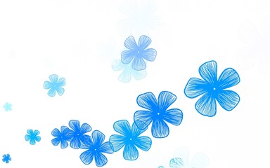 Fototapeta na wymiar Light BLUE vector natural artwork with flowers.