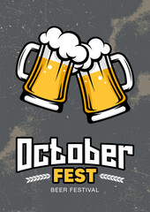 Oktoberfest. International beer day. Retro poster, flyer, banner.