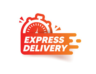 Express delivery label. Timer sticker