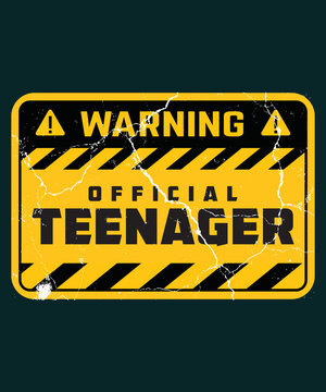 Official Teenager 13 Year Old Funny 13th Birthday Gift t-shirt - vector design illustration, it can use for label, logo, sign, sticker for printing for the family t-shirt.