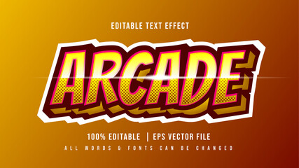 Arcade Gaming 3d Text Style Effect. Editable illustrator text style.