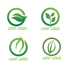 Logos of green Tree leaf ecology