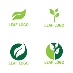 Logos of green Tree leaf ecology