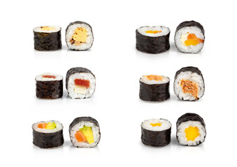 Sushi set with white background