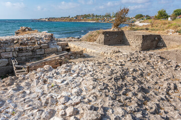 Archaeological excavation in the village of Shabla. Ruins of the ancient city of Caria.