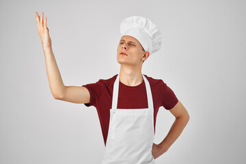 man in white apron work chef kitchen lifestyle