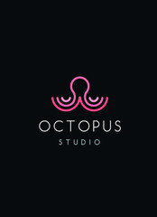 Octopus logo on a dark background
