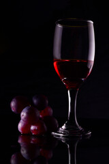 red wine and grape