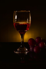 red wine and grape