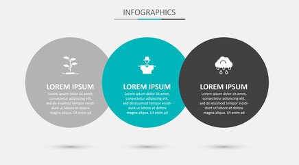 Obraz premium Set Scarecrow, Sprout and Cloud with rain. Business infographic template. Vector