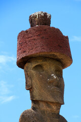 Moai from the Ahu Nau Nau ceremony facility, Anakena, Easter Island, Chile
