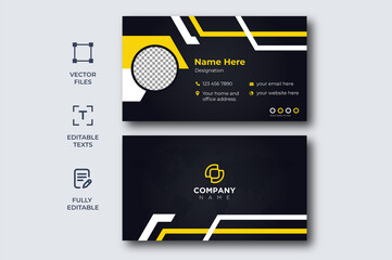 Elegant Corporate Minimal business card design template personal Business Corporate Visiting card design with photo or image