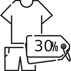 clothes discount line icon