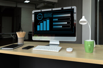 Business visual data analyzing technology by creative computer software