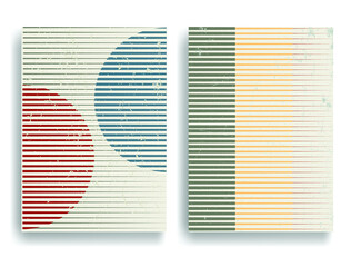 Poster with various geometrical elements in modern art style . Minimal design with geometric shapes . Trendy brochure . Vector illustration .