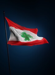 Abstract Lebanon Flag 3D Render (3D Artwork)