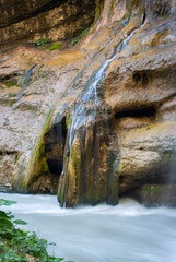 Chegem waterfalls in summer in Kabardino-Balkaria