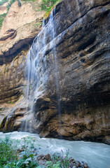 Chegem waterfalls in summer in Kabardino-Balkaria