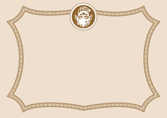 Curved ornamental frame for certificate. Vintage border for diploma.
