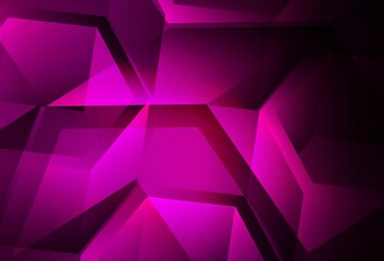 Dark Pink vector template with crystals, squares.