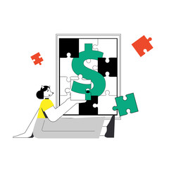 Business people team. vector illustration banner. planning project marketing strategy concept. sharing ideas, preparing presentations, coaching women and men. flat cartoon design