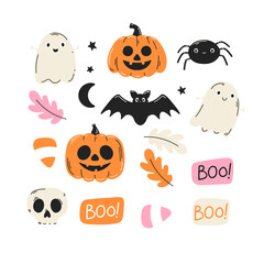 Halloween set of cute clipart