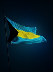 Abstract The Bahamas Flag 3D Render (3D Artwork)