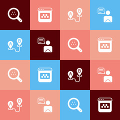 Set pop art Search taxi, Taxi mobile app, Route location and driver icon. Vector