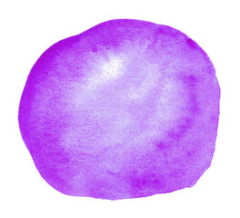 Watercolor shape isolated on white background. Purple abstract background for text or logo 