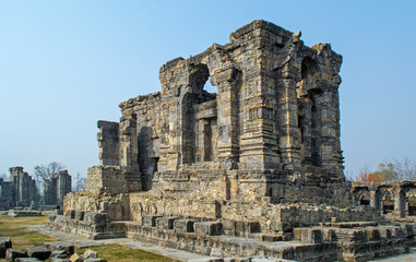 Fototapeta na wymiar The Ancient Martand Sun Temple Jammu and Kashmir, India.