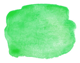 Green watercolor shape isolated on white background. Watercolor abstract clip art	